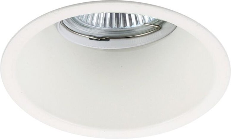 Weiße, runde Wandeinbauleuchte, schwenkbar.