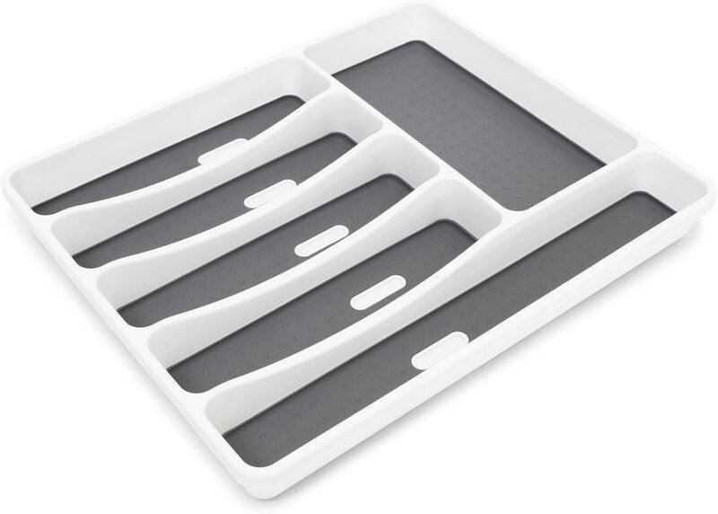 Besteckkasten aus Kunststoff mit 6 Fächern, Küchenschubladen-Organizer, 5 x 32,5 x 40,5 cm, rutschfeste Beschichtung und...