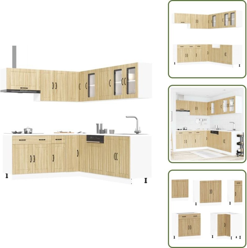 The Living Store 11-tlg. Küchenschrank-Set Lucca Sonoma-Eiche Holzwerkstoff - Küchenschränke