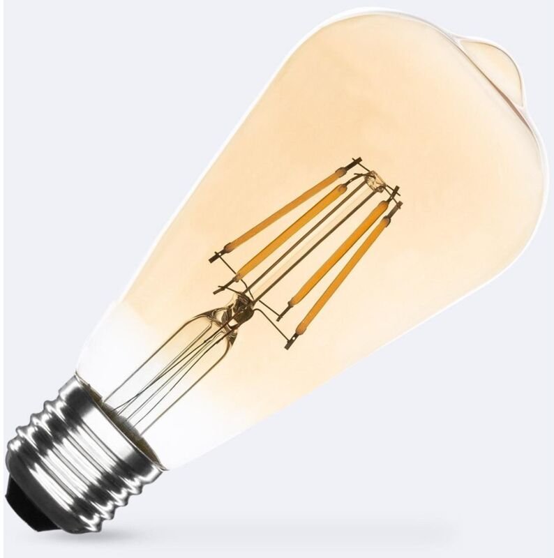 Ledkia - LED-Glühbirne Filament E27 6W 600 lm Dimmbar ST64 Gold No Flicker 4000K Neutralweiß
