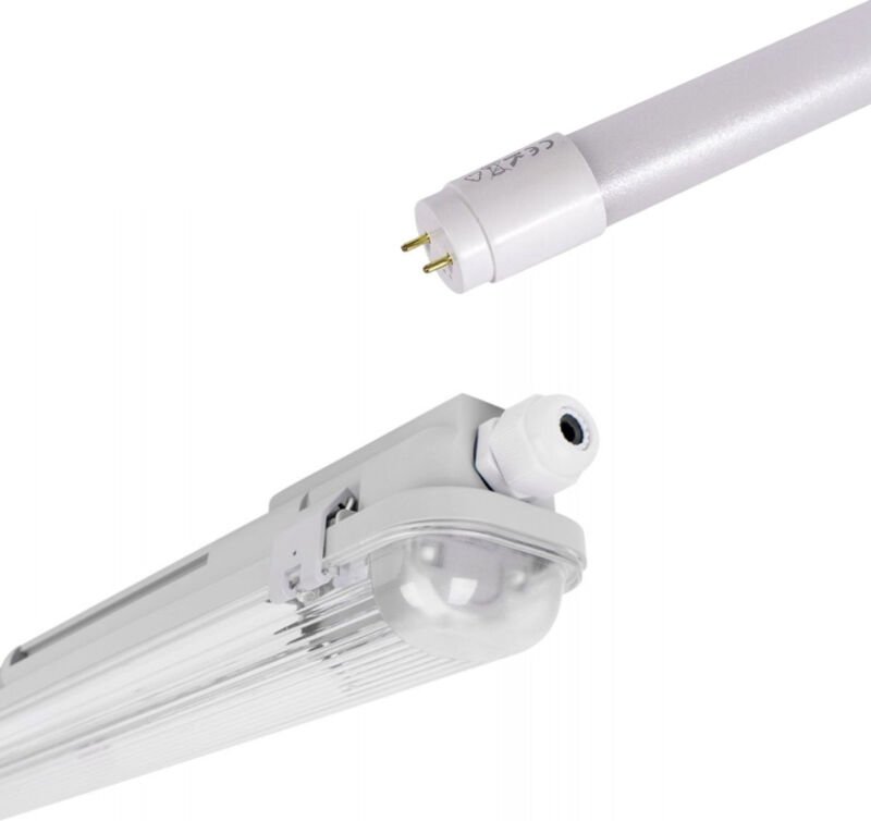 Kit Feuchtraumleuchte 120cm + LED-Röhre T8 18W - 4000K