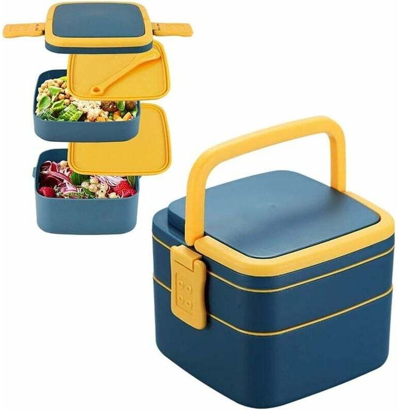 Lunchbox mit Besteck, mikrowellengeeignete Kinder-Lunchbox, Bento-Lunchbox für Erwachsene, Kinder-Bento-Box, Lunchbox mi...