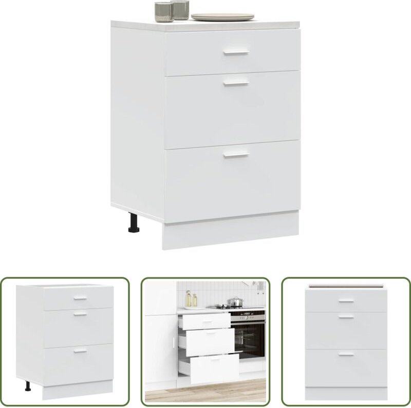 vidaXL Stauraum - Küchenunterschrank Lyon Weiß Holzwerkstoff