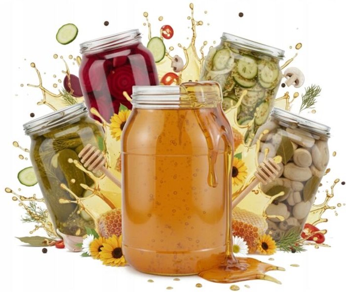 32 Glasbehälter 900 ml OHNE DECKEL für Honig, Säfte, Konfitüren, Essiggurken