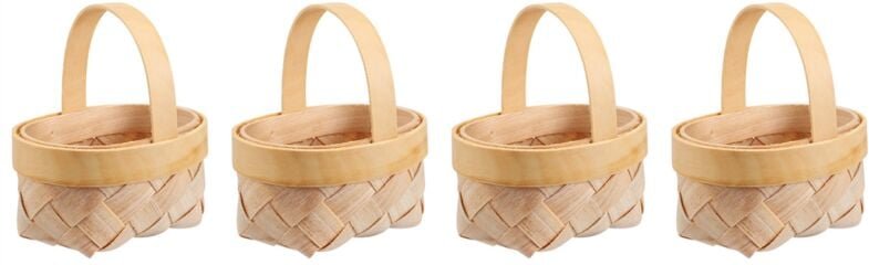 Tlily - 4Pcs Mini Woven Korb mit Griff Hochzeit Blume Mädchen Süßigkeiten Schokolade Geschenk Box Party