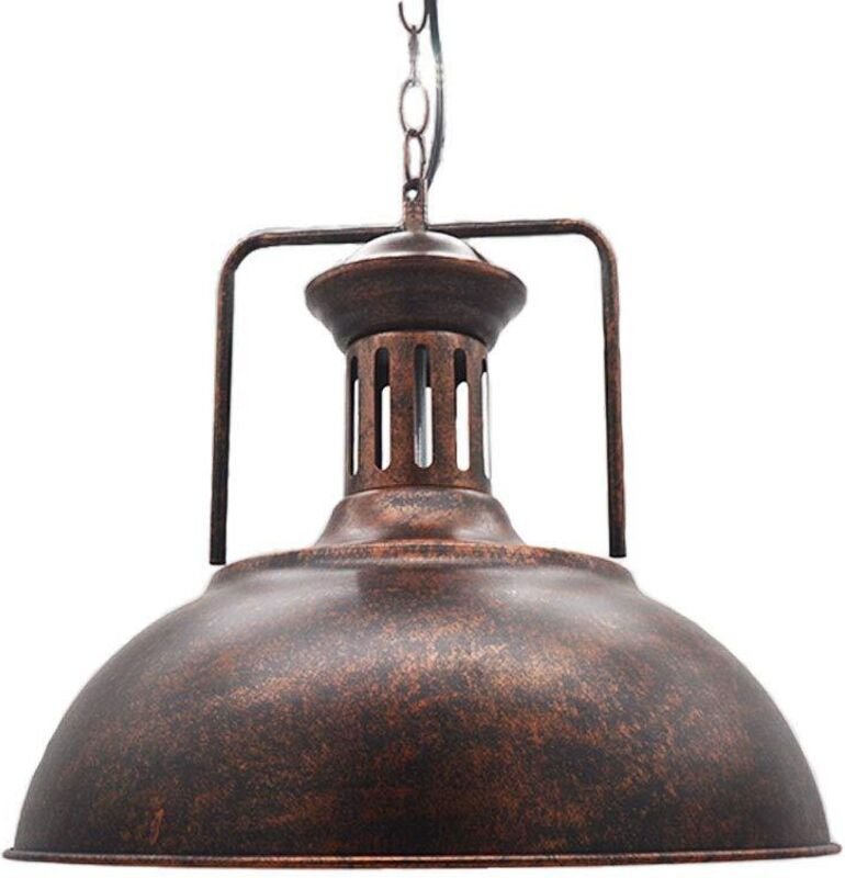 Pendelleuchte E27 Industrielle Hängelampe Ø33cm Vintage Hängeleuchte für Wohnzimmer, Küche, Restaurant, Café, Bar (Rost)