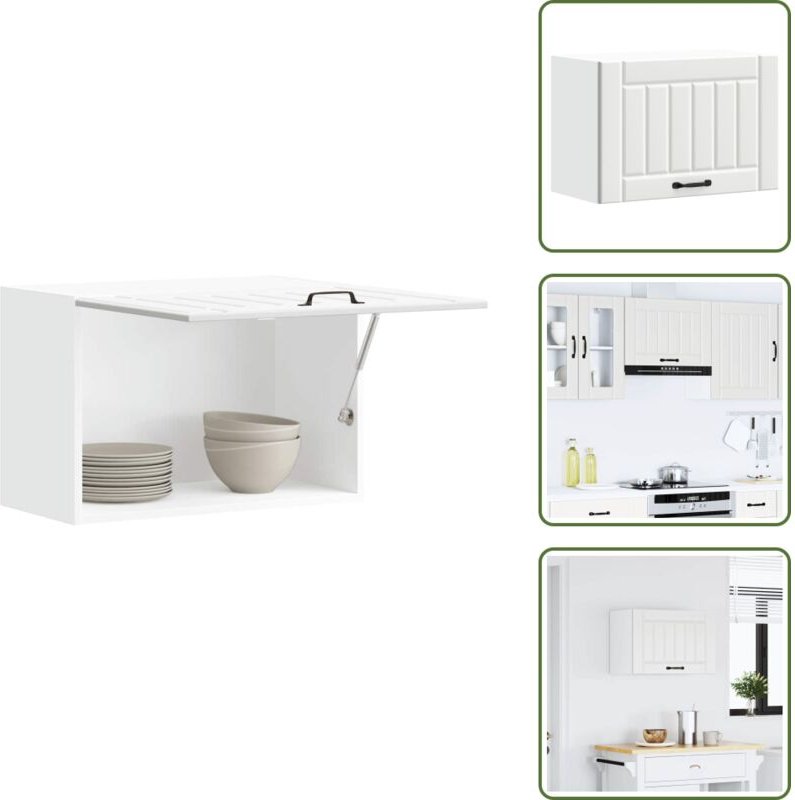 The Living Store Küchen-Hängeschrank Lucca Weiß Holzwerkstoff - Küchenmöbel
