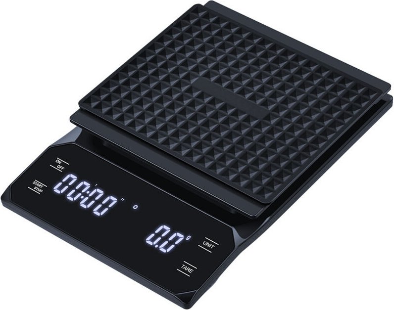 USB Wiederaufladbare Digital kaffeewaage, Kaffeewaage mit Timer, Multifunktionale Küchenwaage Lebensmittelwaage mit LED-...