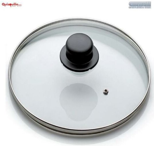 Webmarketpoint - Gnali-Deckel aus gehärtetem Glas mit Edelstahlrand und Entlüftungsloch – 12