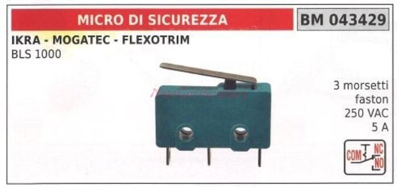 IKRA Sicherheitsmikroschalter BLS 1000 3 Fastonklemmen 250vac 5A 043429