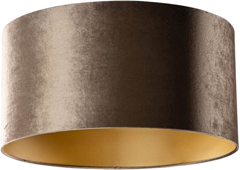 Samtlampenschirm Braun mit goldener Innenseite 50/50/25