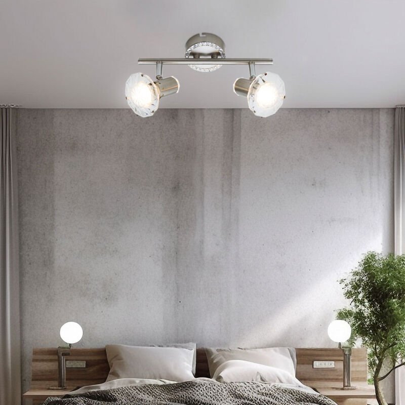 Led Strahler Deckenspot verstellbar Kristalle Deckenleuchte, 2-flammig l 26 cm Wohnzimmer Esszimmer Schlafzimmer Spotstr...