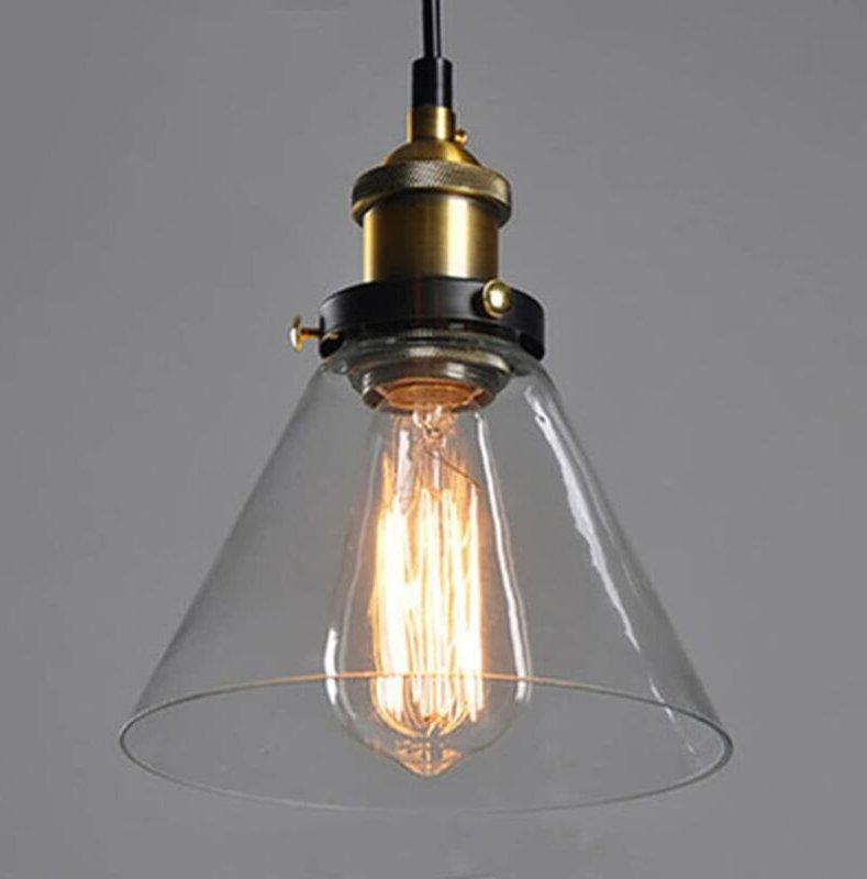 Industrielle Pendelleuchte Retro aus Glas Hängeleuchte Lampenschirm E27 Deckenleuchte Pendelleuchten für Esszimmer Wohnz...