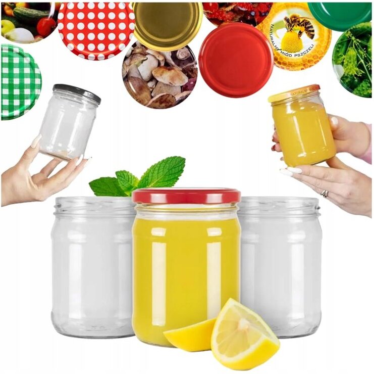 8x Gläser 450ml SIMPLE für Marmelade, Honig, Gurken, Konfitüre