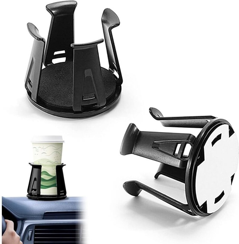 Getränkehalter Auto, 2 Stück Flaschenhalter Dosenhalter Selbstklebender, Becherhalter Auto Verstellbar Universell 70mm D...