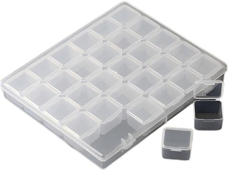 Tlily - Aufbewahrungsbox für Perlen, Nagelzubehör-Box, 30 Mini-Boxen, zur Aufbewahrung von Perlen, Basteln von Nägeln