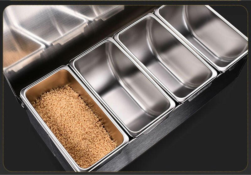 Senderpick - 4-Fach Buffet Obstkiste Zutatenbehälter Beilagenbehälter Obstaufbewahrung Küchen Behälter Edelstahl Gastron...