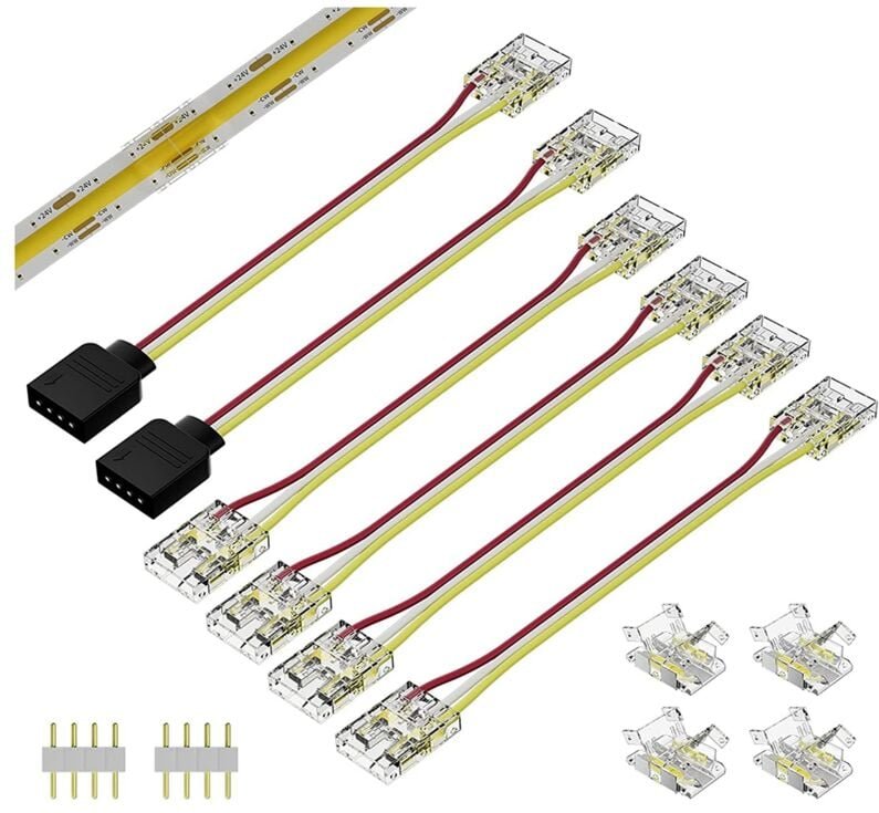 10-Mm-AnschlüSse für cct Abstimmbare COB-LED-Streifenlicht 3-Poliges LöTfreies AnschlussverläNgerungs-Verbindungskit