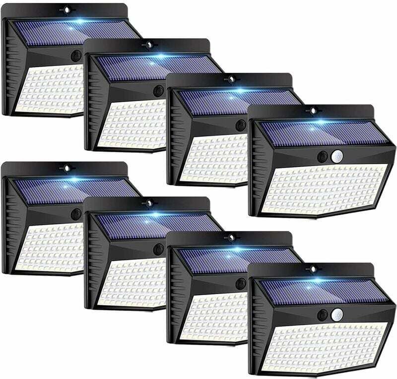 Lampe Solaire Extérieur【8 Packs/3 Modes】 Lampe Solaire avec Détecteur de Mouvement, 138 LED Lumière Solaire Extérieur ét...