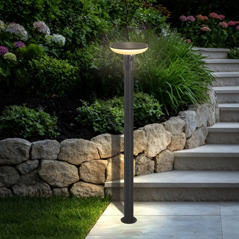 Esotec - Solar pir Standleuchte Linus 200 Max cct Fernbedienung Aluminium 102945
