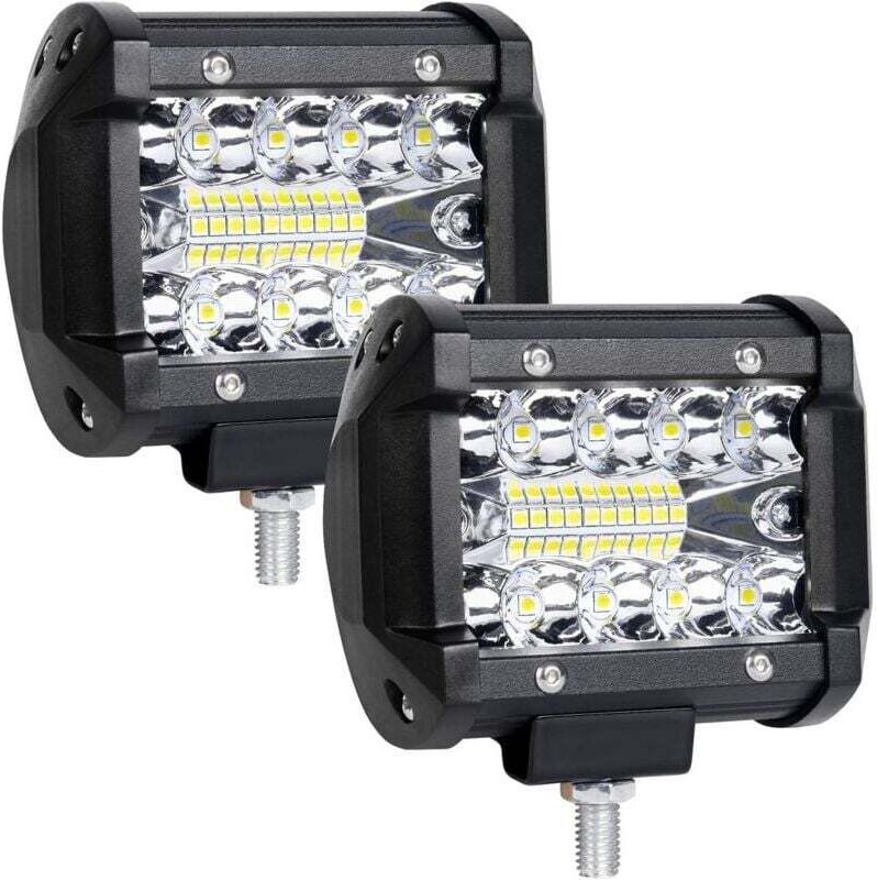 Stück 12V 60W LED-Arbeitsscheinwerfer, Fahrzeugbeleuchtung, 6000K 3600LM 9V-30V wasserdicht IP68 LED-Scheinwerfer mit gr...