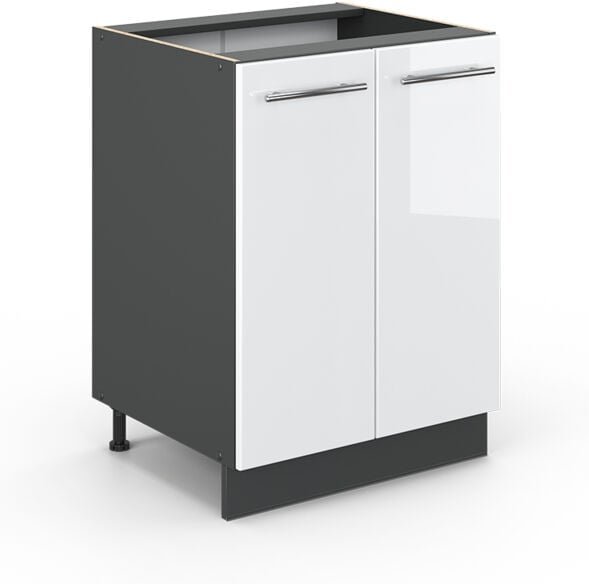 Vicco - Küchenschränke Fame-Line, Weiß Hochglanz, 60 cm ohne Arbeitsplatte