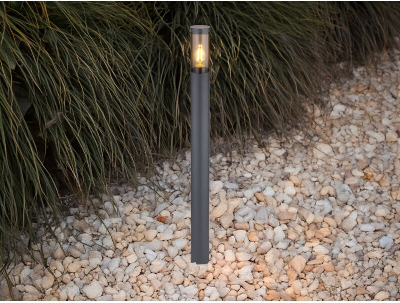 Meinewunschleuchte - led Wegeleuchte aus Edelstahl in Anthrazit & Rauch, Höhe 110cm