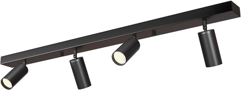 Privatefloor - Hängeleuchte – Schiene mit 4 einstellbaren Spots – 90 cm Schwarz