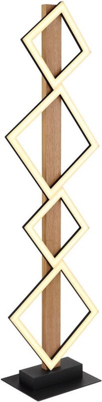 Stehlampe modern Wohnzimmerlampe schwarz Stehleuchte Holzoptik, led Standlampe Quadrate, Metall matt, 1x led 35W 2280lm ...