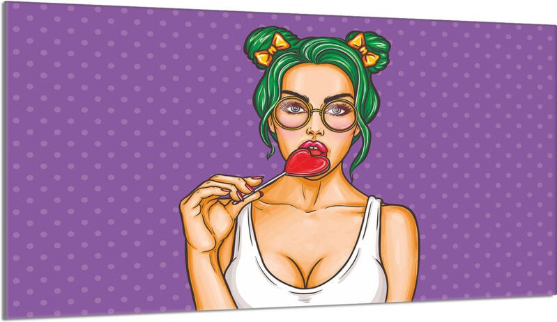 Glasschutzplatte für den Herd 90x52 Frau