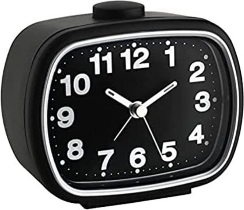 Tfa Dostmann - 60.1017.01 Quarz Wecker Schwarz Alarmzeiten 1 Fluoreszierend Zeiger