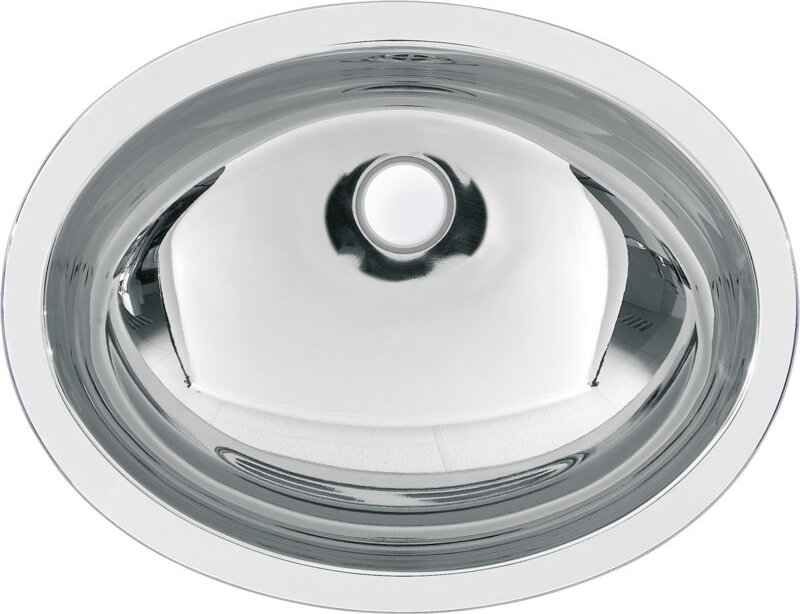 KWC AR Ovalbecken, RONDO, Edelstahl, 512x159x392 mm, Überlauf, seidenmatt