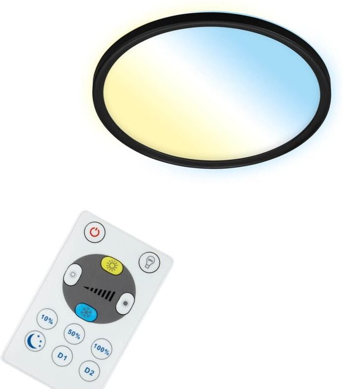 Briloner - led Panel Smart WiFi Bluetooth dimmbar cct 18W schwarz Kunststoff