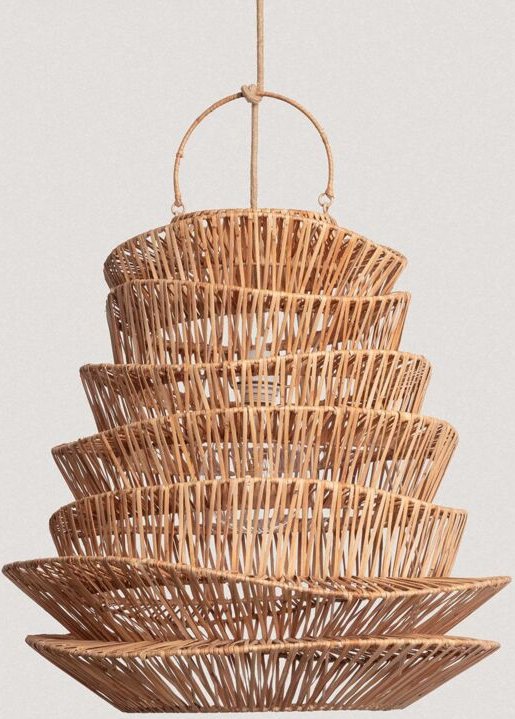 Hängeleuchte Rattan Halima Ø570 mm ILUZZIA Natürlich - Textil