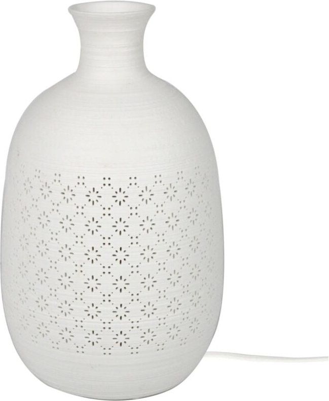 Böhmische weiße Porzellanlampe, 26 cm x 15,5 cm x 15,5 cm