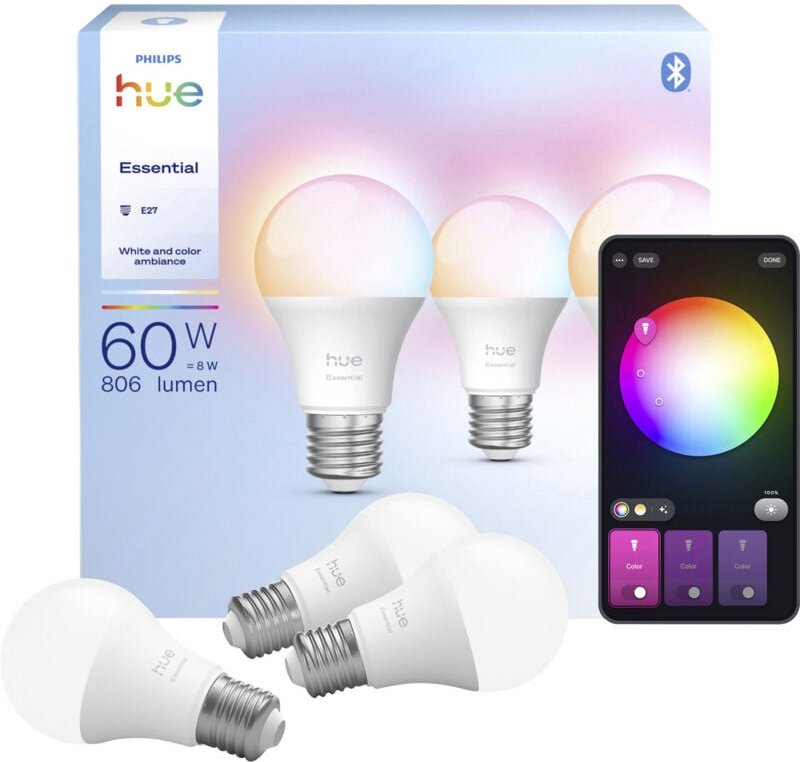 Philips LED-Leuchtmittel 929004235407 EEK: F (A - G) Hue Essential White & Col. Amb. E27