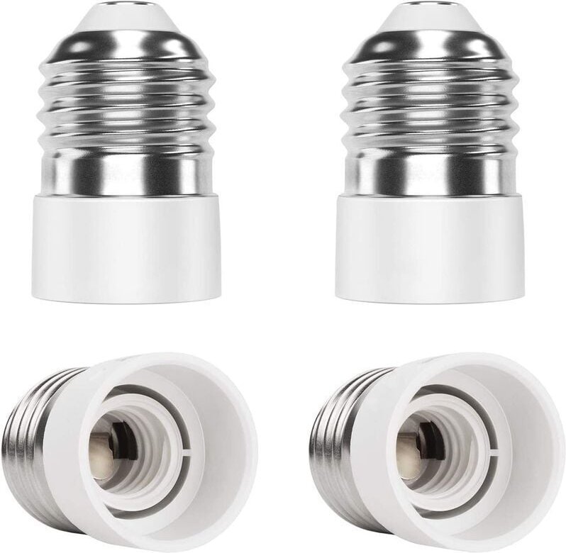 E27 auf E14 Sockeladapter - 4 Stück - Für LED/Glühlampen/Kompaktleuchtstofflampen