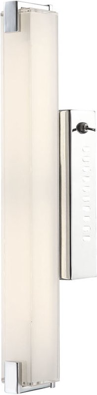 LED Wandleuchte mit Schalter Wandlampe Chrom Treppenhausleuchte Glas satiniert, Stab-Design, 9W 700Lm warmweiß, LxBxA 38...