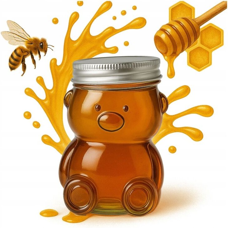 Glas-Teddybär-Glas 150ml für Honig, Mini-Behälter für Marmelade, Geschenk