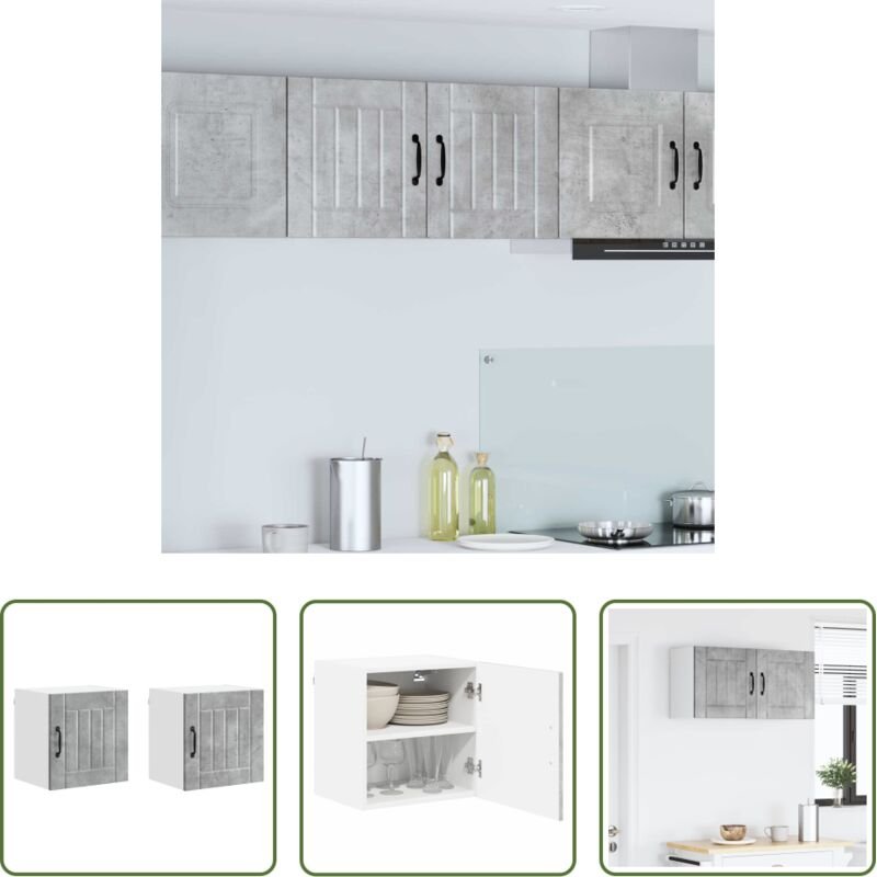 Küchenwandschrank - Küchenschrank Lucca 2 pcs Beton Grau 40 x 31 x 40 cm