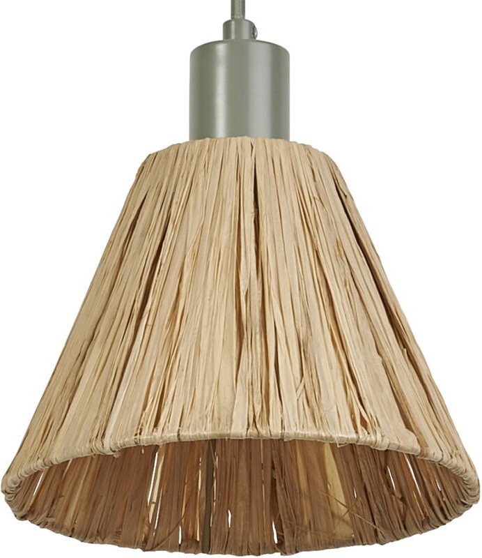 Ledvance - Pendelleuchte Decor Raffia grün-braun aus Bast und Metall, E27, 200 mm Durchmesser, Leuchtenschirm aus recyce...