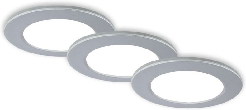 Briloner - led Einbauleuchten Bad 3er Set dimmbar Fernbedienung IP44 chrom Ø9,2cm
