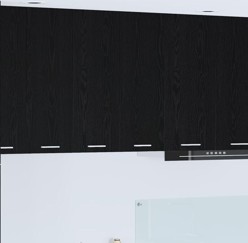 Hängeschrank mit Tür Riga Schwarz Eichen-Optik 60 x 31 x 80 cm vidaXL