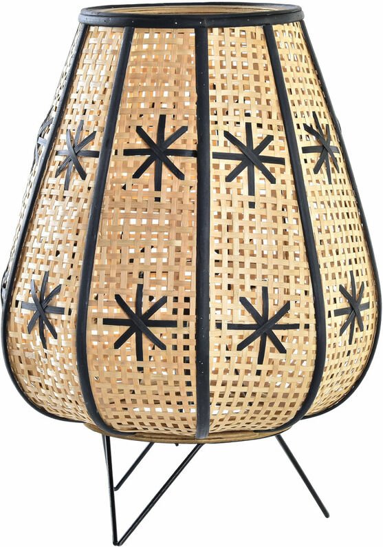 Metall Rattan Tischlampe 37x37x47 Ratan Blumenmetallmaterial mehrfarbige Farbfamilienzeitlampen