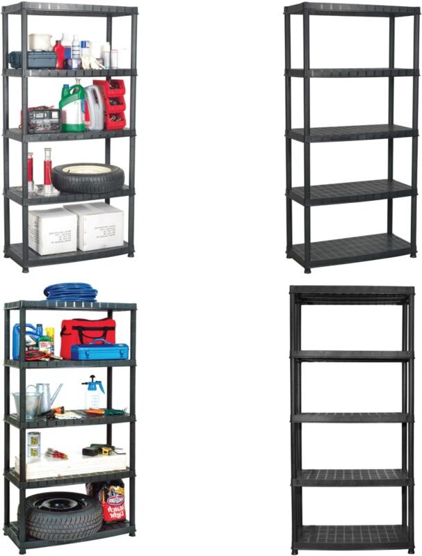 Vidaxl - Lagerregal 5-Tier Schwarz 85x40x185 cm Kunststoff - Regal - Industrieregal - Lageregel - Kunststoffregal - Schw...