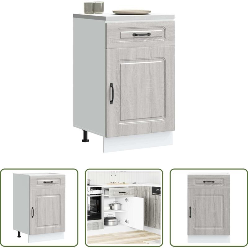 Holzwerkstoff - Küchenunterschrank Kalmar Grau Sonoma Holzwerkstoff