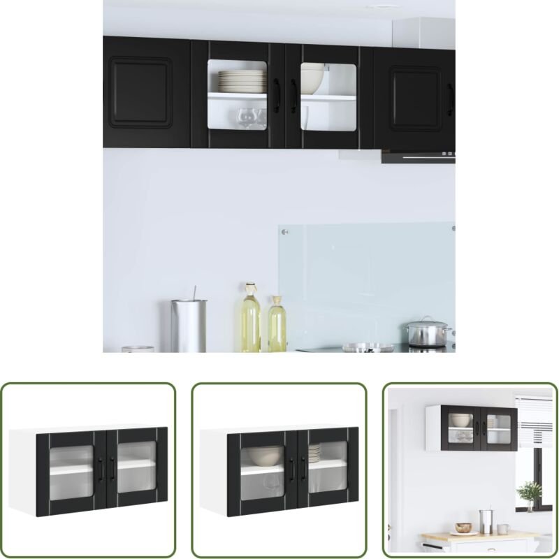 vidaXL Holzwerkstoff Küchenmöbel - Küchenschrank Schwarz 80 x 31 x 40 cm Holzwerkstoff