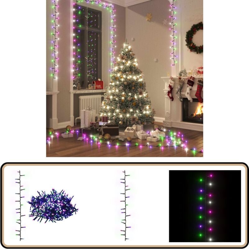 LED-Lichterkette mit 1000 LEDs Pastell Mehrfarbig 25 m pvc - Weihnachtsdeko - LED-Lichtring - Lichterkette - Innenbeleuc...