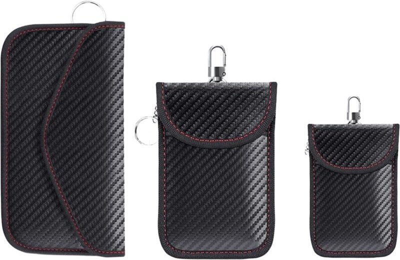 Faraday-Beutel (3er-Set), Autoschlüsseletuis, RFID-blockierende Autoschlüsseletuis, Diebstahlsichere Schlüsselhüllen mit...