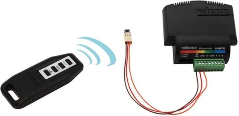 Thumbnail - RGB-LED-Controller mit 4-Kanal-IR-Fernbedienung, mit Dimmer- und Farbschleifenfunktionen, geeignet für 12 v- und 24 V-LE...